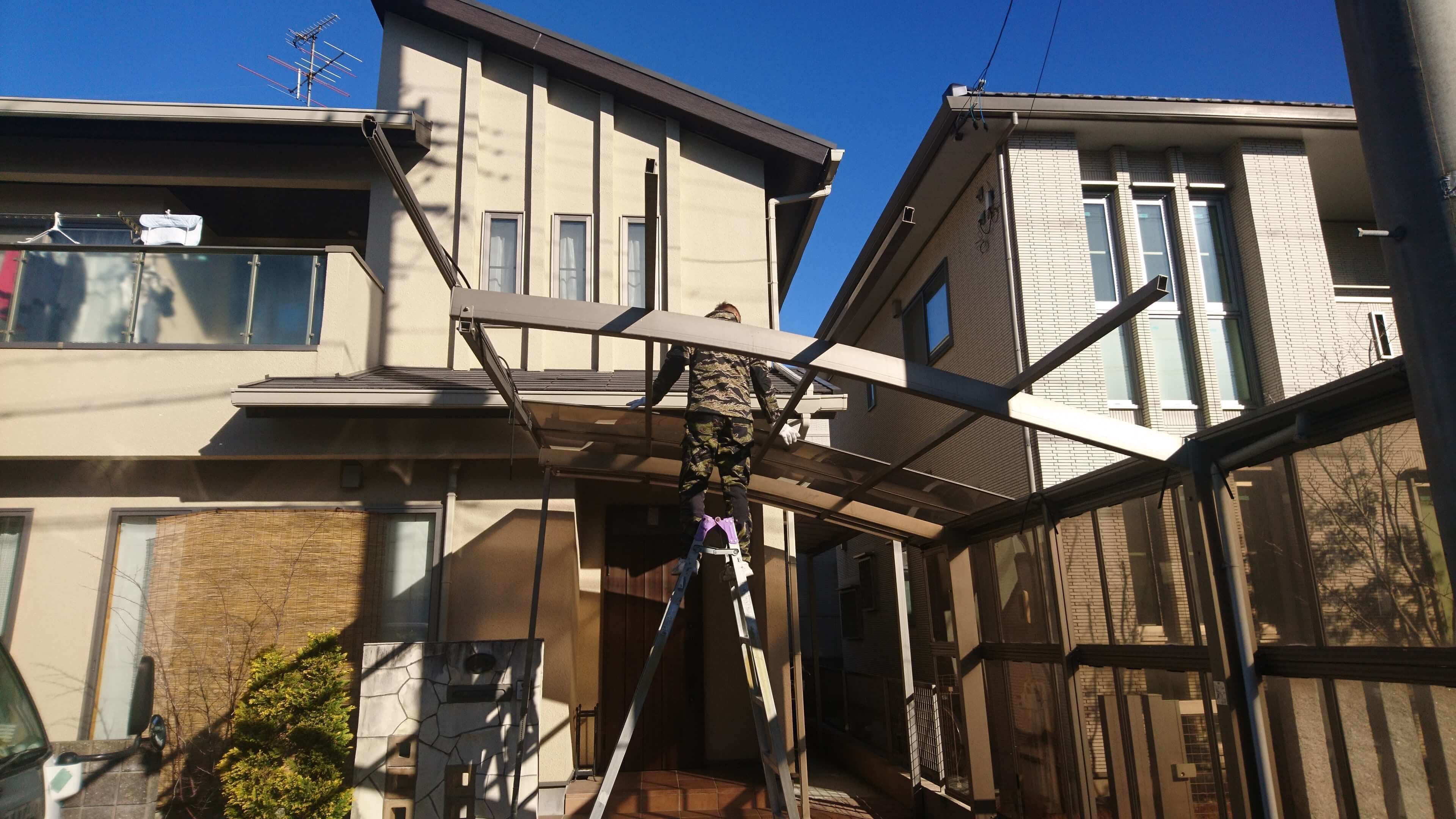 カーポート解体撤去 名古屋市名東区 | 名古屋市名東区でエクステリア工事ならイズ美